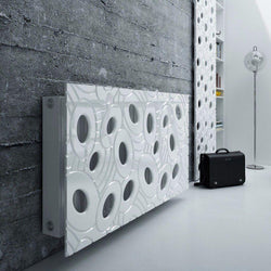 Sophisticated Removable Radiator Heater Cover with bold GALAXY Design HIGH GLOSS Finish & Colours-Pure White Gloss-70x70cm-Distinct Designs (London) Ltd