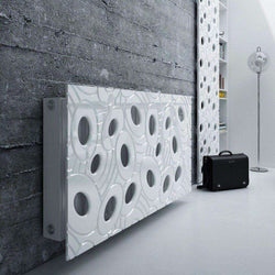 Designer Radiator Heater Cover with Luxury GALAXY Design HIGH GLOSS Finish-White Gloss-70x70cm-Distinct Designs (London) Ltd