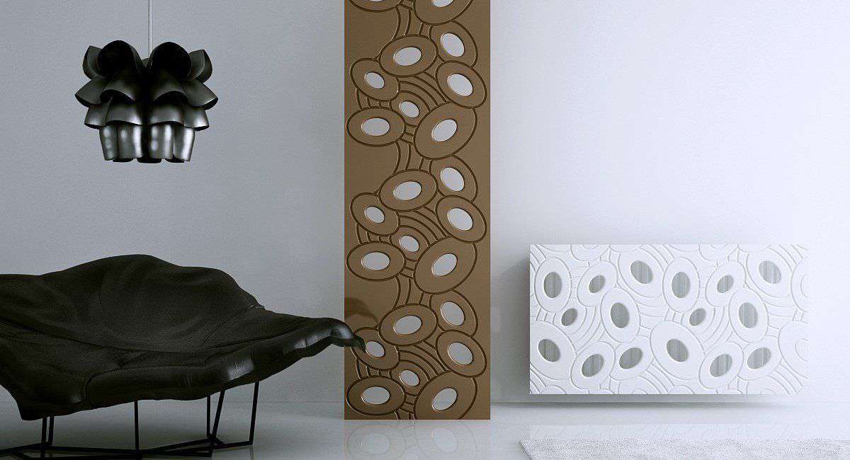 SALE Sophisticated Removable Radiator Heater Cover with bold GALAXY Design in GLOSS White-Distinct Designs (London) Ltd