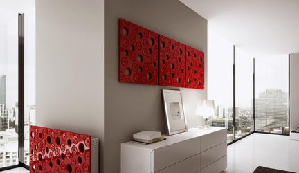 Decorative 3D Textured Feature Wall Panels with Sophisticated Elliptical GALAXY Design-Red-4 x 60x60cm / 23x23"-Distinct Designs (London) Ltd