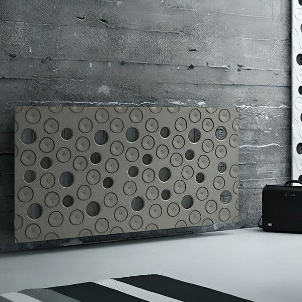 Custom-Made Floating Radiator Heater Cover with Decorative MOON Design SATIN MATT Finish-BurlyWood-70x70cm-Distinct Designs (London) Ltd