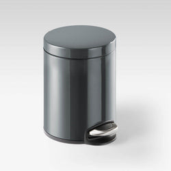 Round Pedal Waste Rubbish Bin with Smooth Silent Close Lid 5L,12L or 20L in Powder Coated Metal-12L-Distinct Designs (London) Ltd