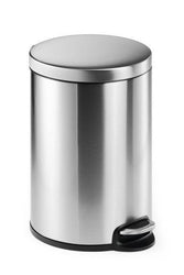 Round Pedal Waste Rubbish Bin with Smooth Silent Close Lid 5L,12L or 20L in coated Stainless Steel-20L-Distinct Designs (London) Ltd