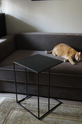 Bespoke Metal Side Sofa End Work Coffee Table 55x40x40cm (LxHxD) in Black-Square-Distinct Designs (London) Ltd