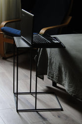 Bespoke Metal Side Sofa End Work Coffee Table 55x40x40cm (LxHxD) in Black-Square-Distinct Designs (London) Ltd
