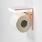 Wall Mounted Aluminium Bathroom Paper Toilet Roll Holder with mains powered LED Bathroom Light-Pink-Distinct Designs (London) Ltd