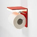 Wall Mounted Aluminium Bathroom Paper Toilet Roll Holder with mains powered LED Bathroom Light-Red-Distinct Designs (London) Ltd
