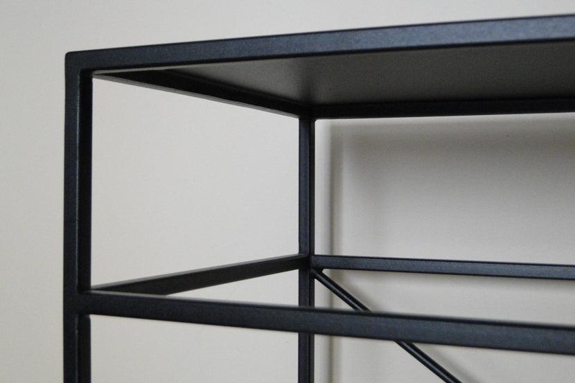 Bespoke Metal Narrow Console Dressing Hall Table 100x80x27cm (LxHxD) in Black-Crossbraced-Distinct Designs (London) Ltd