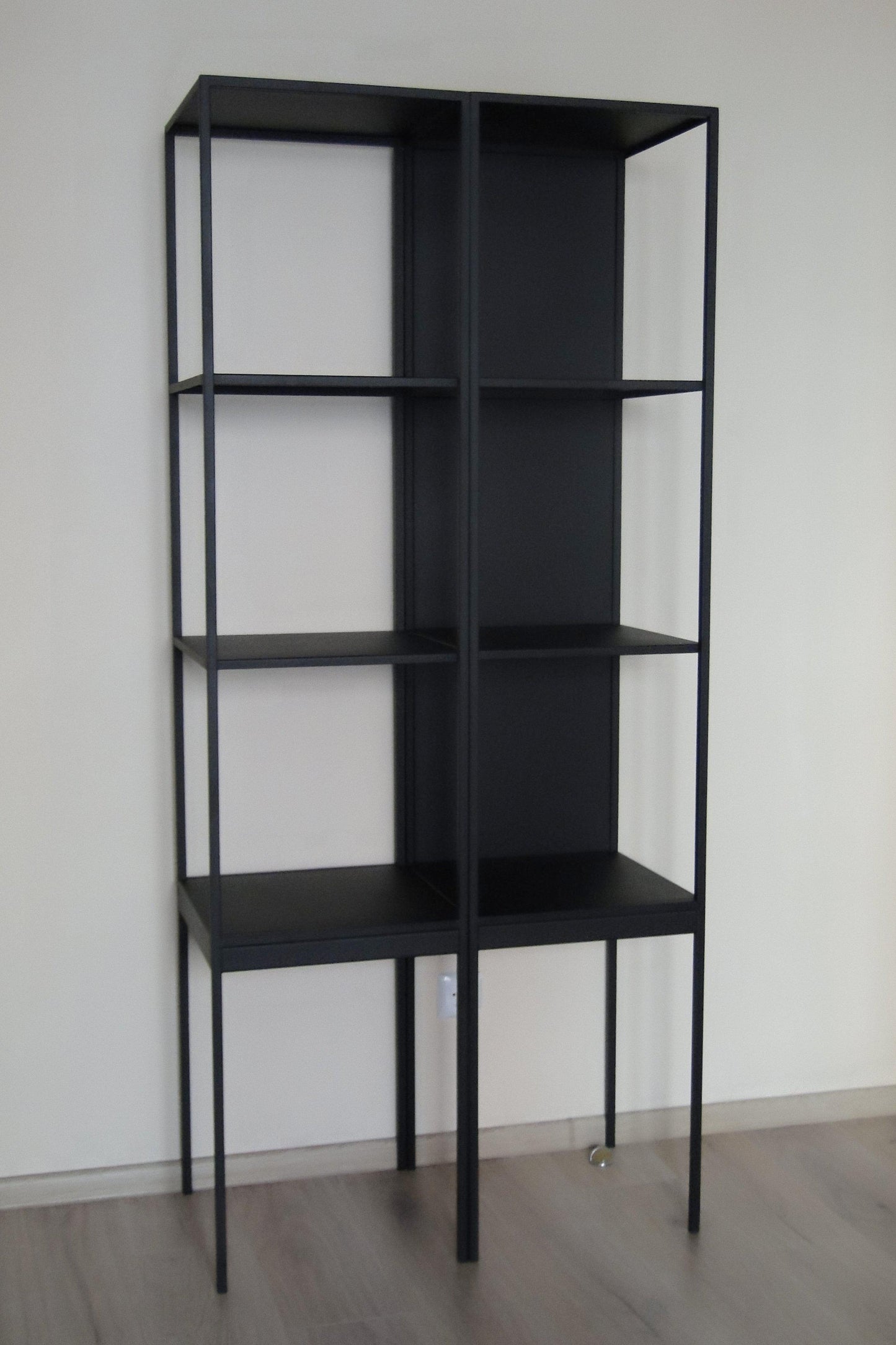Bespoke Metal Display Cabinet Book Case Shelving Unit 40x180x40cm (LxHxD) in Black-Distinct Designs (London) Ltd