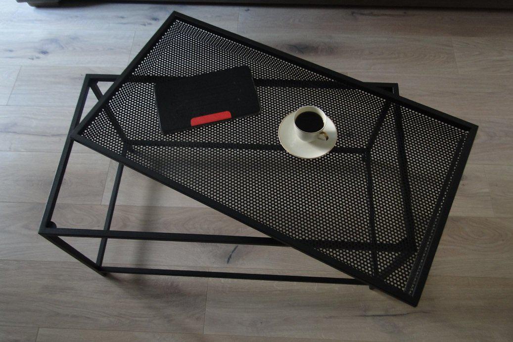 Bespoke Metal Coffee Table 82x41x47cm (LxHxD) in Black-Rectangular-Distinct Designs (London) Ltd
