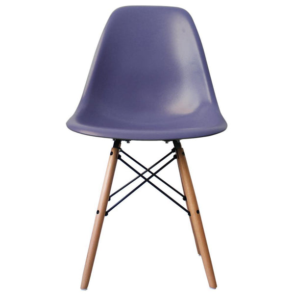 Distinct Classic Mid-Century Design Dining Office Indigo Blue Chair with choice of braced Wooden Leg-Natural Beach-Distinct Designs (London) Ltd