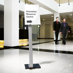 Floor Standing Aluminium Info Sign Holder with Acrylic Panel Display Holder for PPE social distancing Posters-Distinct Designs (London) Ltd