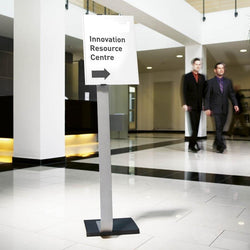 Floor Standing Crystal Clear Acrylic Sign with Transparent Display Panel Holder PPE social distancing Posters-Distinct Designs (London) Ltd