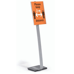 Floor Standing Crystal Clear Acrylic Sign with Transparent Display Panel Holder PPE social distancing Posters-Distinct Designs (London) Ltd