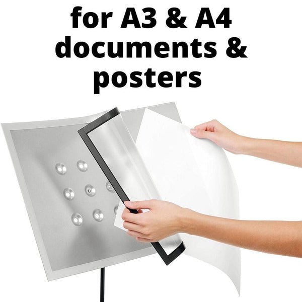 Wall Fixed Display Frame with easy-access A4 Magnetic info sign Holder PPE social distancing Posters-A4-Distinct Designs (London) Ltd