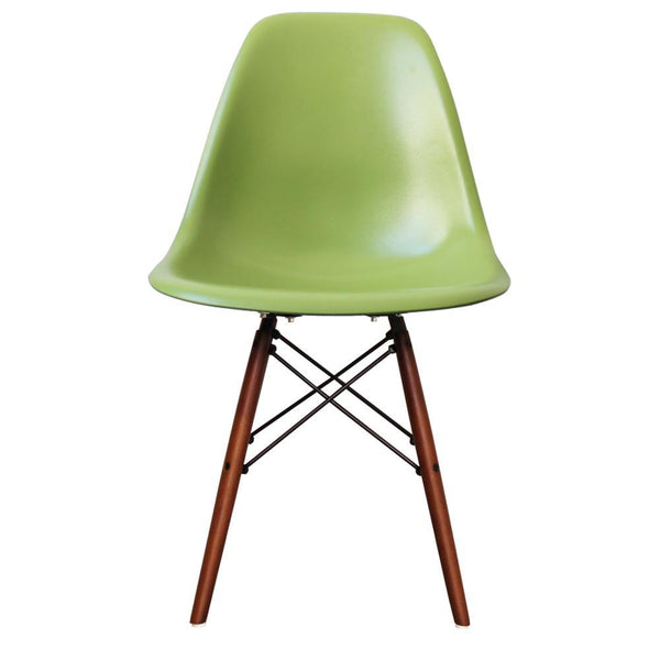 Distinct Classic Mid-Century Dining Office Forest Green Chair with choice of braced Wooden Legs-Walnut-Distinct Designs (London) Ltd