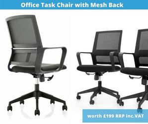 Home Working Workstation Bundle with Desk Monitor Arm Office Chair Pedestal & Cable Management-Distinct Designs (London) Ltd