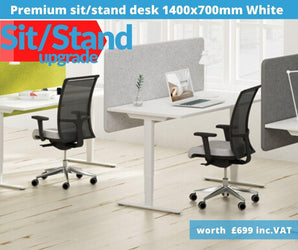 Home Working Workstation Bundle with Desk Monitor Arm Office Chair Pedestal & Cable Management-Upgrade Bundle-Distinct Designs (London) Ltd