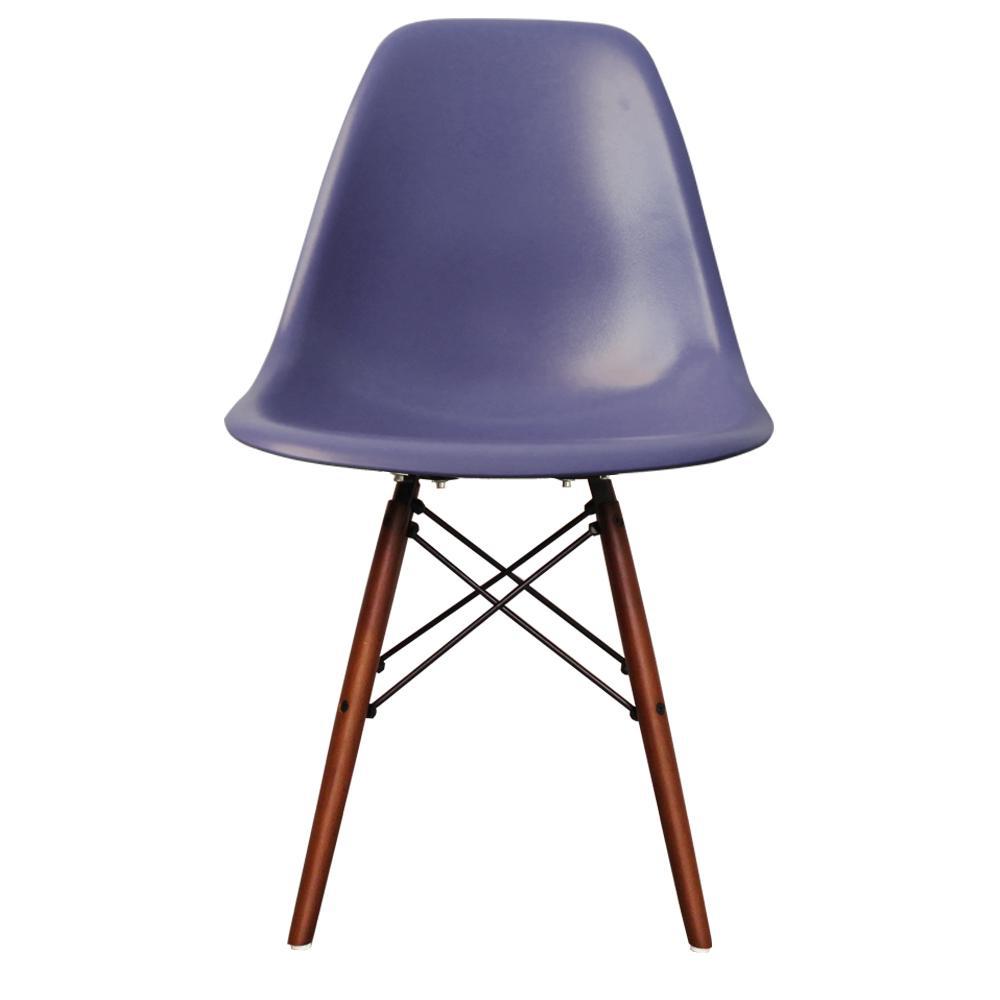 Distinct Classic Mid-Century Design Dining Office Indigo Blue Chair with choice of braced Wooden Leg-Walnut-Distinct Designs (London) Ltd