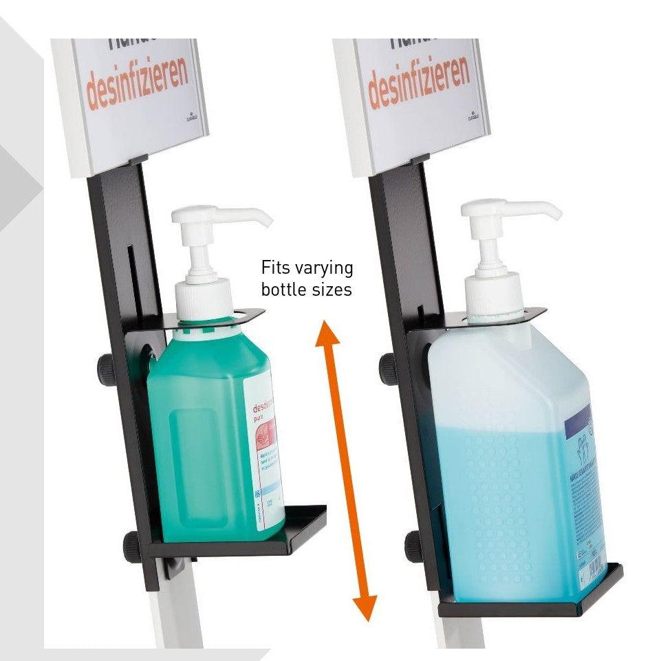 Infection Control Hand Sanitiser Disinfectant Dispenser Floor Standing Unit with A4 Information Holder-Floor Standing-Distinct Designs (London) Ltd