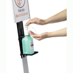 Infection Control Hand Sanitiser Disinfectant Dispenser Floor Standing Unit with A4 Information Holder-Floor Standing-Distinct Designs (London) Ltd