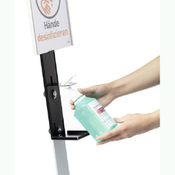 Infection Control Hand Sanitiser Disinfectant Dispenser Floor Standing Unit with A4 Information Holder-Floor Standing-Distinct Designs (London) Ltd