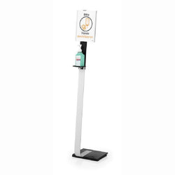 Infection Control Hand Sanitiser Disinfectant Dispenser Floor Standing Unit with A4 Information Holder-Floor Standing-Distinct Designs (London) Ltd