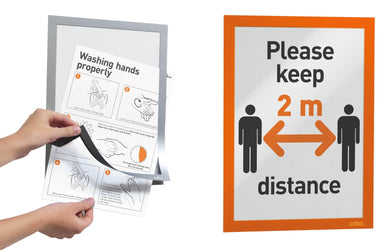 Versatile two-part A4 Display Frame with Self-Adhesive back and Magnetic flip-up front pack of 2-Distinct Designs (London) Ltd