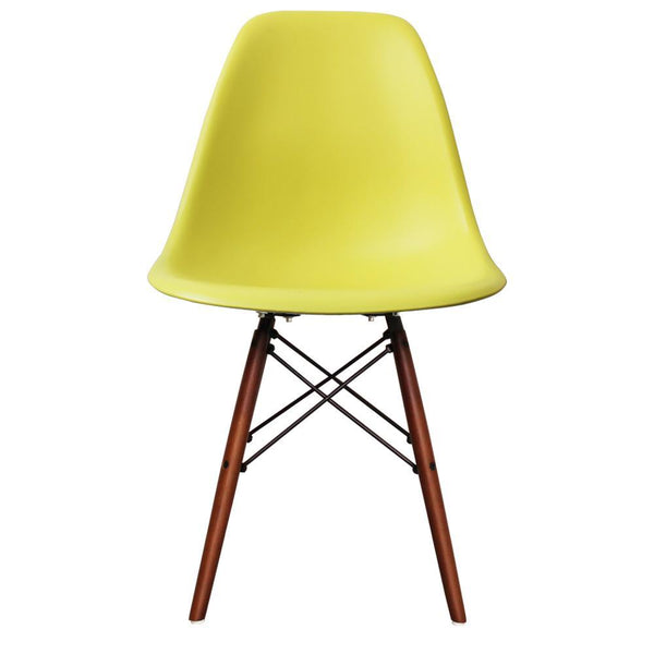 Distinct Classic Mid-Century Design Dining Office Lime Green Chair with choice of braced Wooden Legs-Walnut-Distinct Designs (London) Ltd