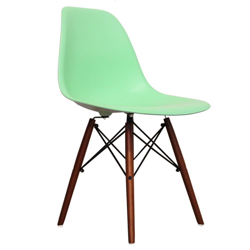 Distinct Classic Mid-Century Design Dining Office Mint Green Chair with choice of braced Wooden Legs-Distinct Designs (London) Ltd