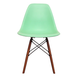 Distinct Classic Mid-Century Design Dining Office Mint Green Chair with choice of braced Wooden Legs-Walnut-Distinct Designs (London) Ltd