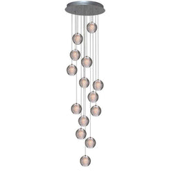 Modern Crystal Glass Bubble Globe 10cm Pendant G4 LED Ceiling Light 1, 3, 5, 7, 14, 26,36 Lamp Heads-14 Lamp Heads-Distinct Designs (London) Ltd
