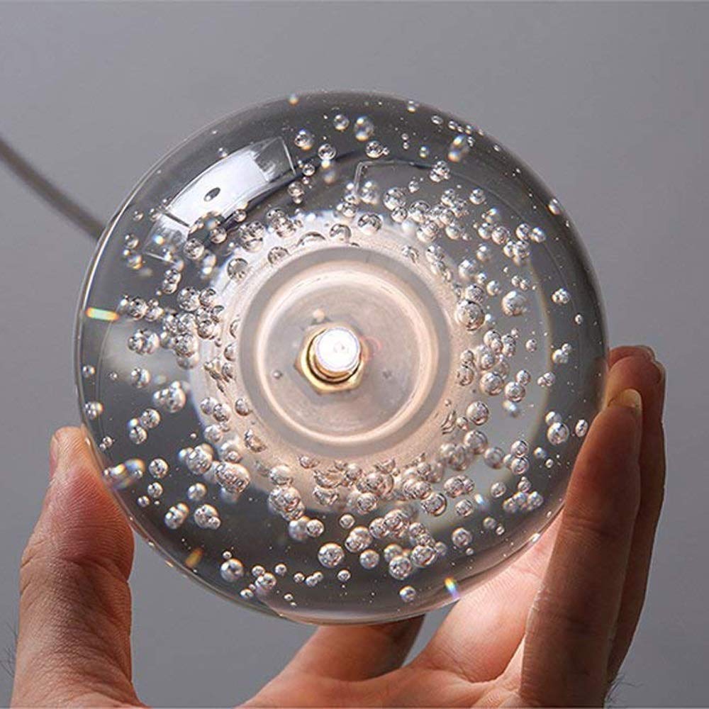 Modern Crystal Glass Bubble Globe 10cm Pendant G4 LED Ceiling Light 1, 3, 5, 7, 14, 26,36 Lamp Heads-Distinct Designs (London) Ltd
