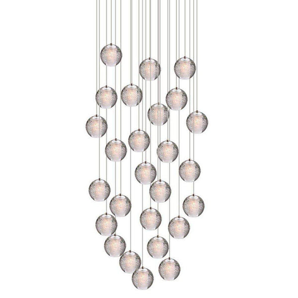 Modern Crystal Glass Bubble Globe 10cm Pendant G4 LED Ceiling Light 1, 3, 5, 7, 14, 26,36 Lamp Heads-26 Lamp Heads-Distinct Designs (London) Ltd