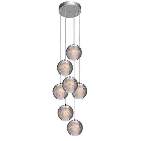 Modern Crystal Glass Bubble Globe 10cm Pendant G4 LED Ceiling Light 1, 3, 5, 7, 14, 26,36 Lamp Heads-7 Lamp Heads-Distinct Designs (London) Ltd