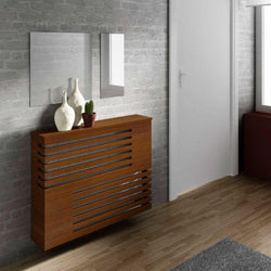 Modern Floating Radiator Heater Cover GEOMETRIC CORNER LINE Cabinet Design Wood Finish Ref RCGE241W-Wood Finish-75cm-40cm-Distinct Designs (London) Ltd