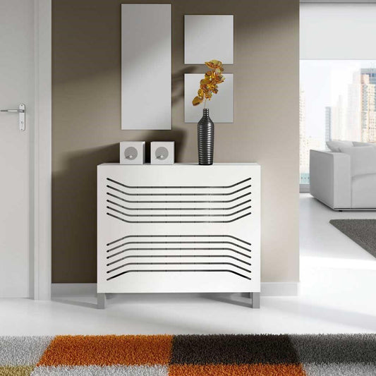 Modern Floating Radiator Heater Cover GEOMETRIC CURVE LINE Cabinet Box Design with Shelf Ref RCGE248-75cm-40cm-Distinct Designs (London) Ltd