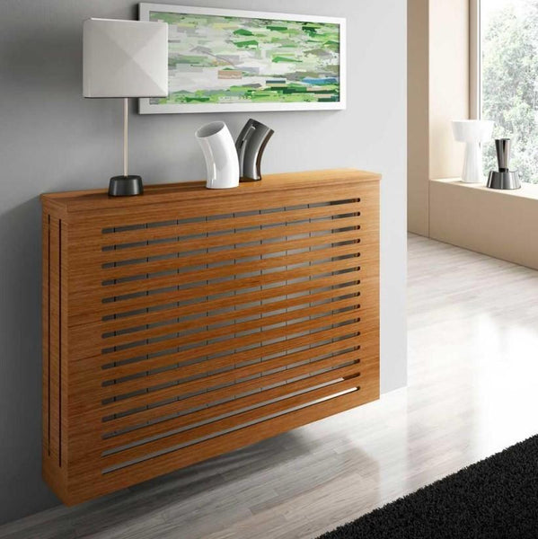 Modern Floating Radiator Heater Cover GEOMETRIC LINE Cabinet Box Design with Top Shelf Ref RCGE242-Distinct Designs (London) Ltd