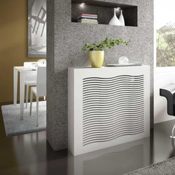 Modern Floating Radiator Heater Cover GEOMETRIC WAVE Cabinet Box Design with Top Shelf Ref RCGE247-75cm-40cm-Distinct Designs (London) Ltd