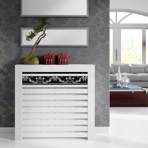 Floor Standing Modern White Radiator Heater Cabinet CLASSIC LINES Cover Box Design Ref RCCL202-Distinct Designs (London) Ltd