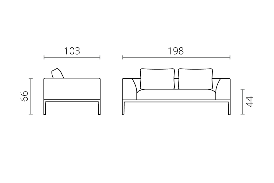 Modern 2 Seater Sofa with 2 Armrests in Seaweed Green Fabric-Distinct Designs (London) Ltd
