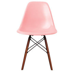 Distinct Classic Mid-Century Dining Office Light Pastel Pink Chair with choice of braced Wooden Legs-Walnut-Distinct Designs (London) Ltd