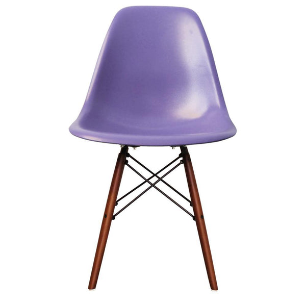 Distinct Classic Mid-Century Design Dining Office Iris Purple Chair with choice of braced Wooden Leg-Walnut-Distinct Designs (London) Ltd