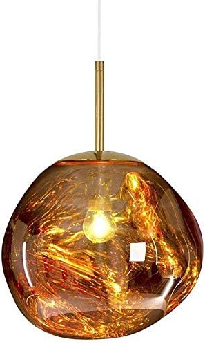 Postmodern Crystal Glass Chandelier Pendant LED Light in Irregular Melt Design-28cm-Gold-Distinct Designs (London) Ltd