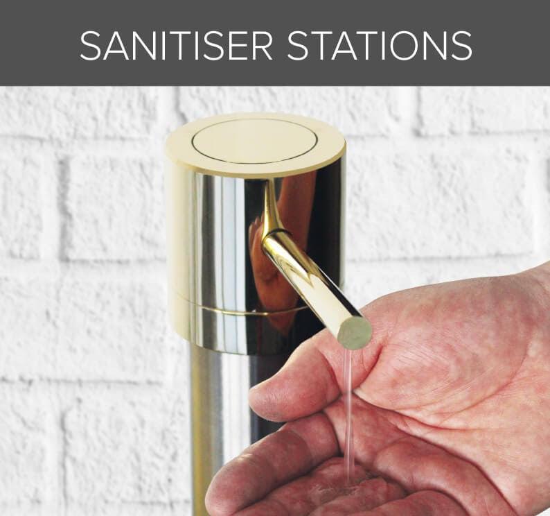 Premium Discrete Post Design Floor Standing Hand Sanitiser Disinfectant Dispenser Infection Control Hands Free Dispensing Station-Floor Standing-Distinct Designs (London) Ltd