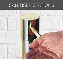 Premium Discrete Post Design Floor Standing Hand Sanitiser Disinfectant Dispenser Infection Control Hands Free Dispensing Station-Floor Standing-Distinct Designs (London) Ltd
