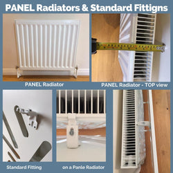 Elegant White Panel Radiator Heater Covers with Classic ELLIPSE decorative grille inset screen-Distinct Designs (London) Ltd