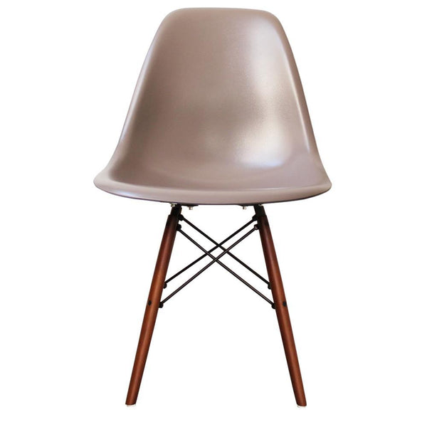 Distinct Classic Mid-Century Design Dining Office Sand Chair with choice of braced Wooden Legs-Walnut-Distinct Designs (London) Ltd