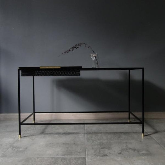 Bespoke Metal Coffee Table Narrow 84x45x42cm (LxHxD) in Black-Rectangular-Distinct Designs (London) Ltd