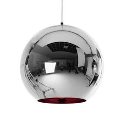 Golden, Copper or Silver Mirror effect Style Pendant Ceiling Light Glass Ball Lamp-Silver 15cm-Distinct Designs (London) Ltd